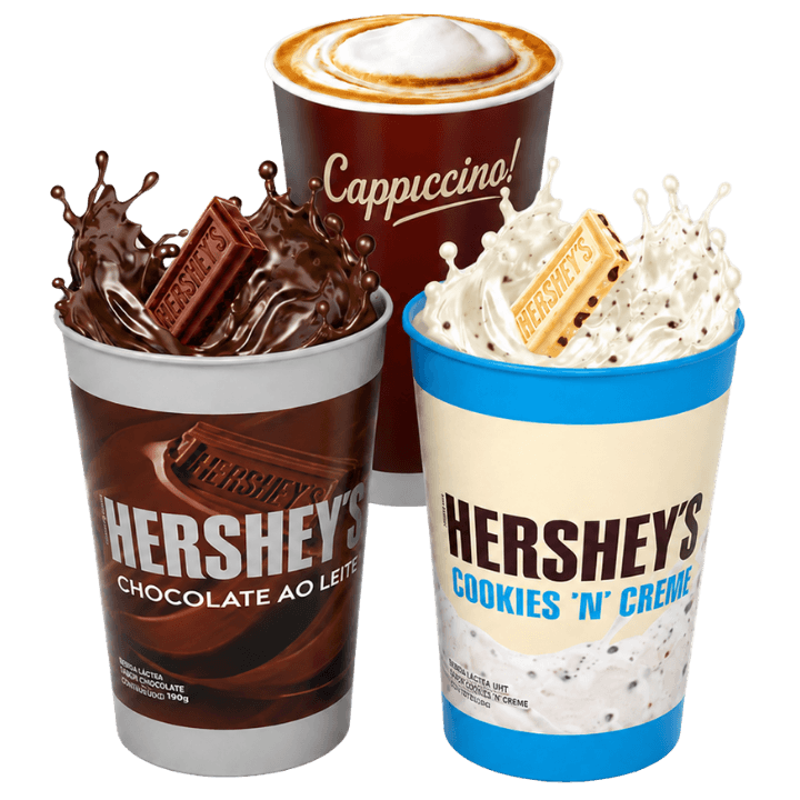 Cappuccino, achocolatado e bebidas da livraria CES